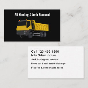 Cartes de visite pour entreprise de déblaiement et