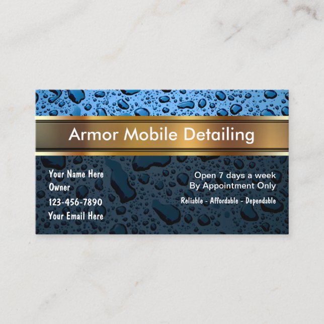 Cartes de visite pour entreprise de detailing auto (Devant)