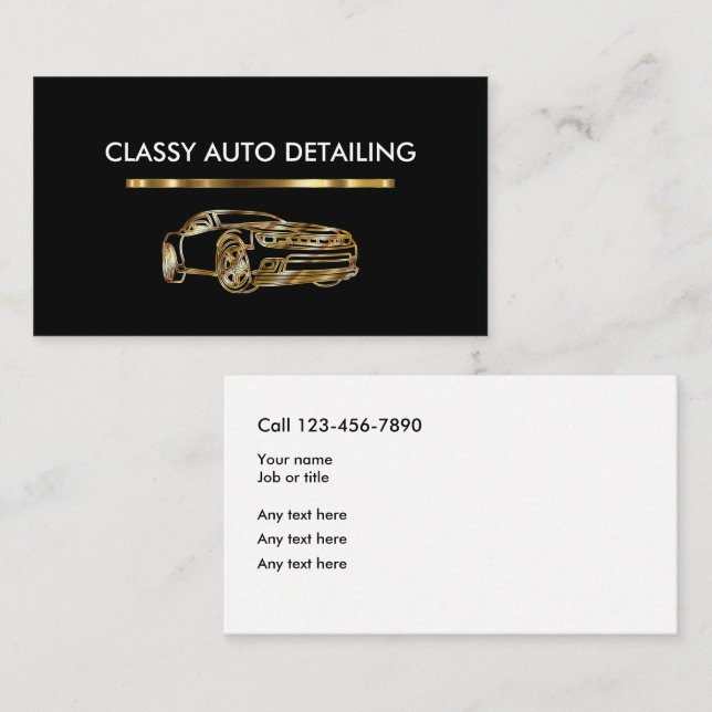 Cartes de visite pour entreprise de detailing auto (Devant / Derrière)