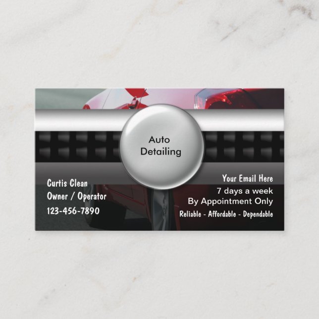 Cartes de visite pour entreprise de detailing auto (Devant)