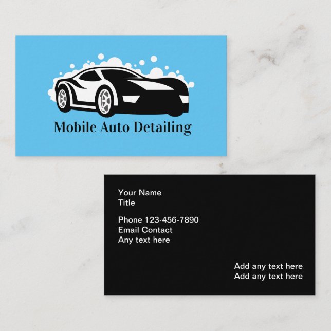 Cartes de visite pour entreprise de detailing de v (Devant / Derrière)