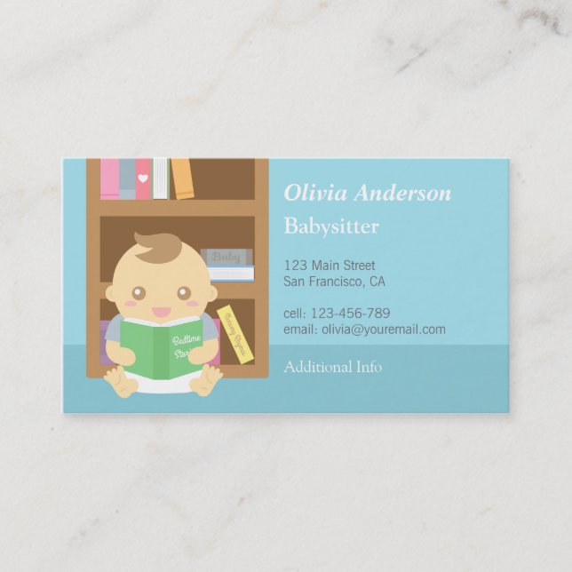 Cartes de visite pour entreprise de garde de bébé  (Devant)
