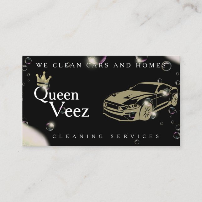 Cartes de visite pour entreprise de lavage de voit (Devant)