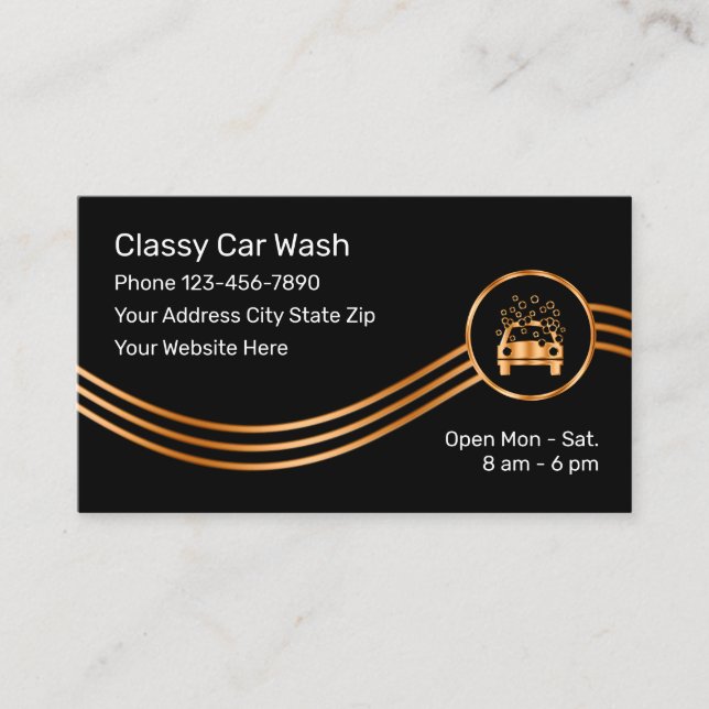 Cartes de visite pour entreprise de lavage de voit (Devant)