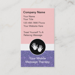 Cartes de visite pour entreprise de massage mobile