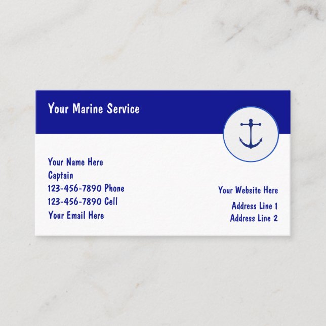 Cartes de visite pour entreprise de navigation mar (Devant)