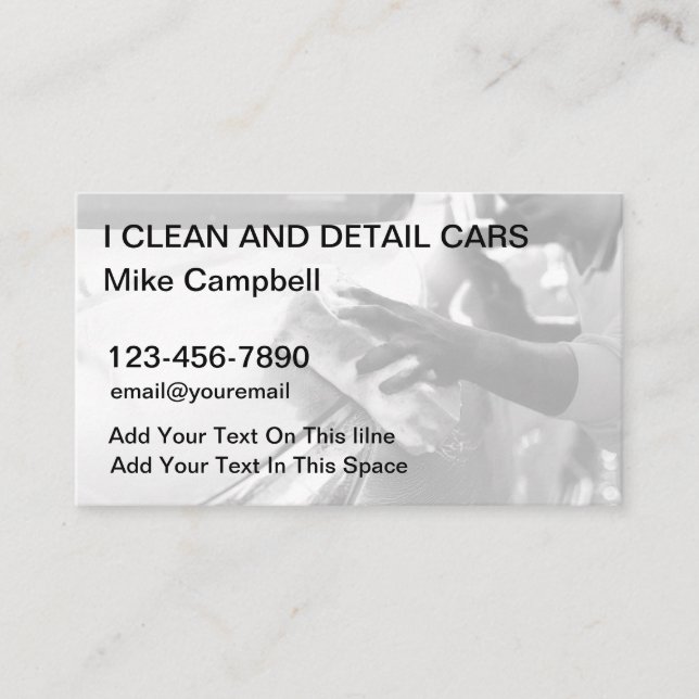 Cartes de visite pour entreprise de nettoyage auto (Devant)