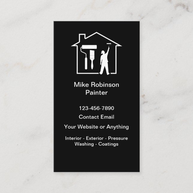 Cartes de visite pour entreprise de peinture de ma (Devant)