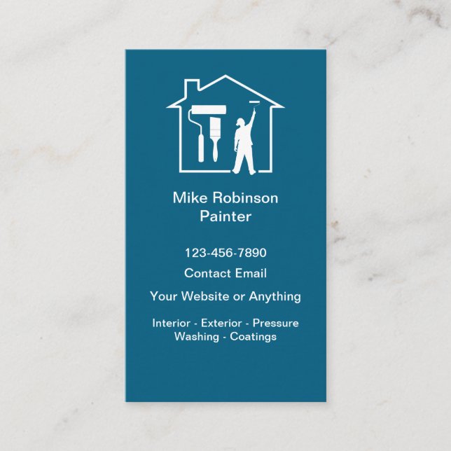 Cartes de visite pour entreprise de peinture de ma (Devant)