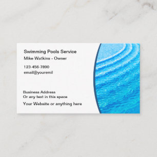Cartes de visite pour entreprise de piscine sympa