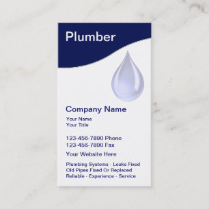 Cartes de visite pour entreprise de plomberie