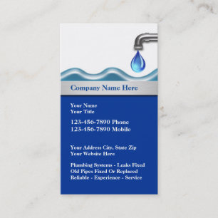 Cartes de visite pour entreprise de plomberie