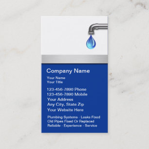 Cartes de visite pour entreprise de plomberie