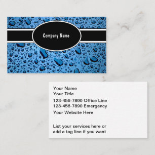 Cartes de visite pour entreprise de plomberie thèm