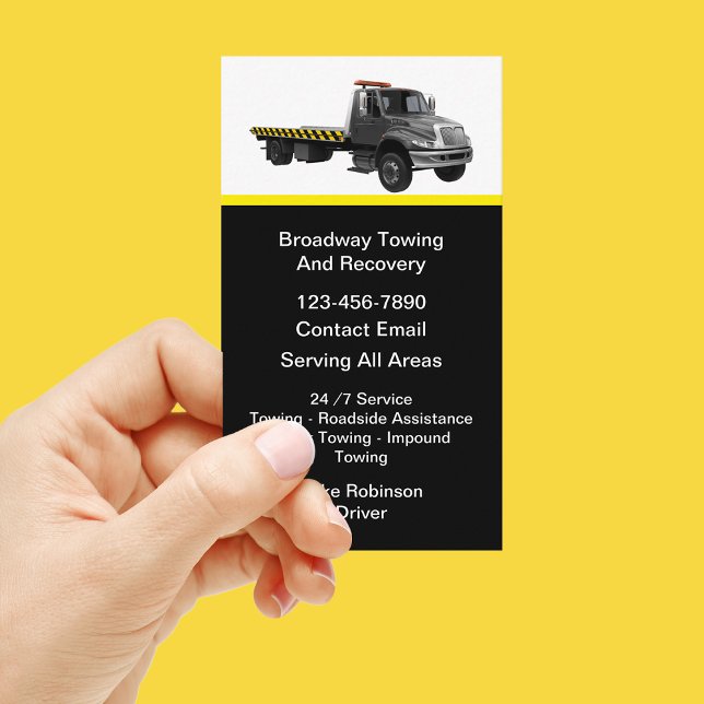 Cartes de visite pour entreprise de remorquage sur (Créateur téléchargé)