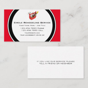 Cartes de visite pour entreprise de rénovation