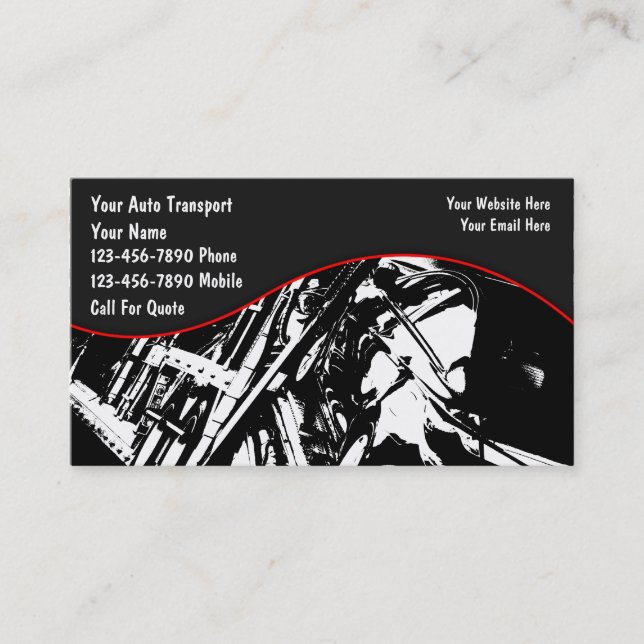 Cartes de visite pour entreprise de transport auto (Devant)