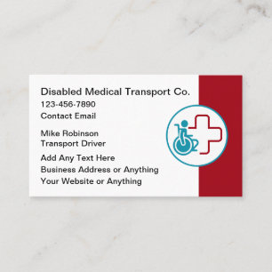 Cartes de visite pour entreprise de transport médi