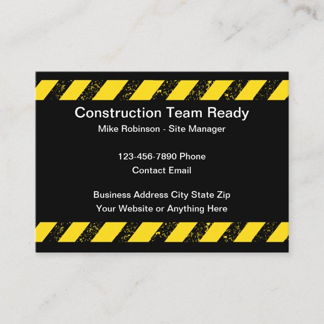Cartes de visite pour équipe de construction  (Devant)