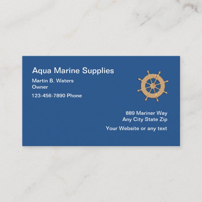 Cartes de visite pour fournitures marines (Devant)