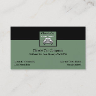 Cartes de visite pour garage de voitures classique