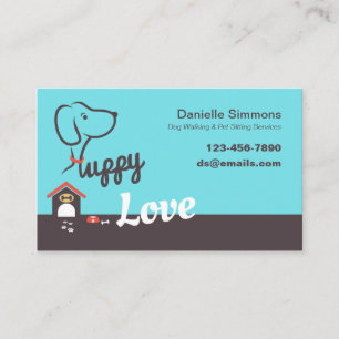 Cartes de visite pour garde de chiens Amour de chi