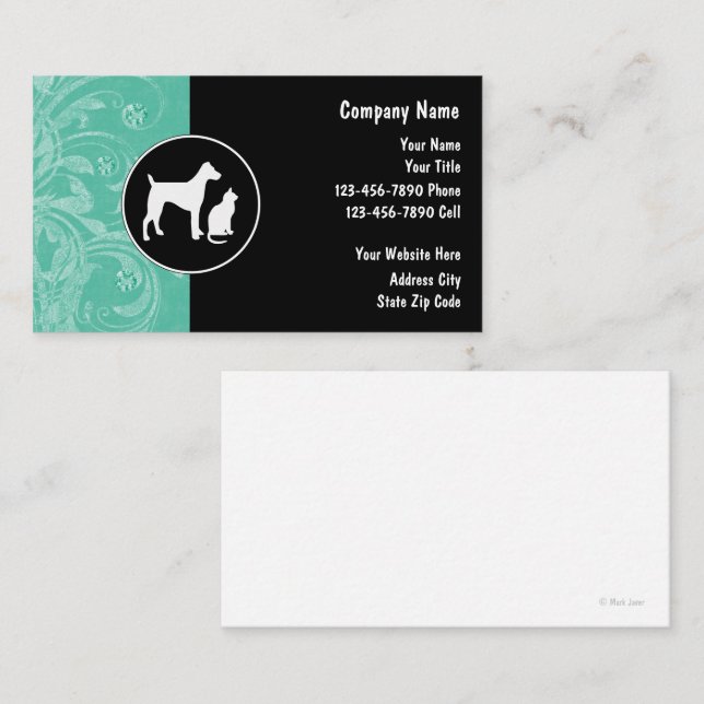 Cartes de visite pour gardien d'animaux (Devant / Derrière)