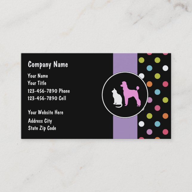 Cartes de visite pour gardien d'animaux (Devant)