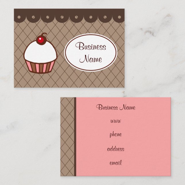 Cartes de visite pour gâteaux de boulangerie (Devant / Derrière)