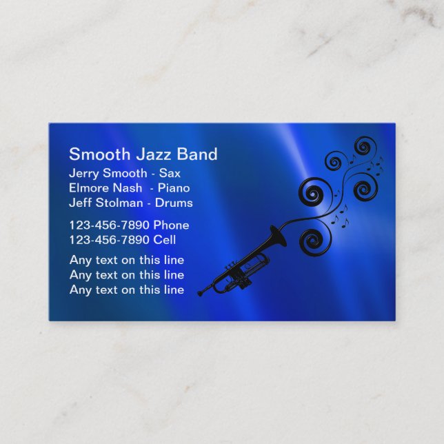 Cartes de visite pour groupe de Jazz (Devant)
