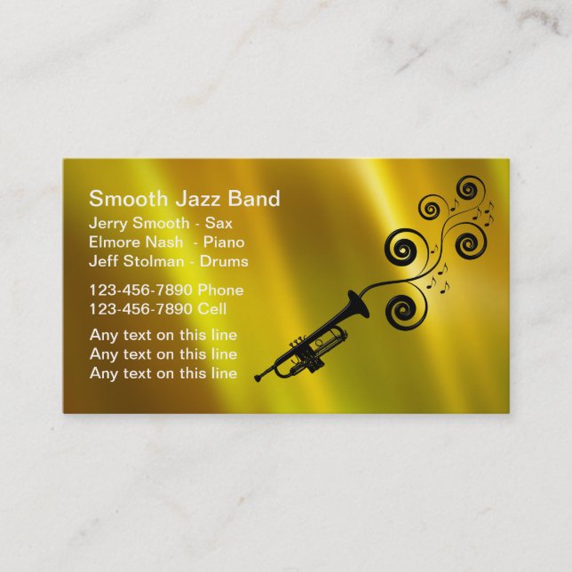 Cartes de visite pour groupe de Jazz (Devant)