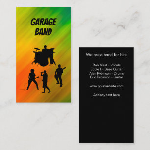 Cartes de visite pour groupe de musique à louer