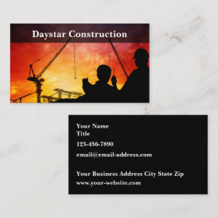 Cartes de visite pour grues de construction Sunset
