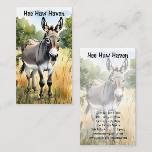 Cartes de visite pour habitat d'âne Bourricot aqua