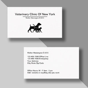 Cartes de visite pour hôpital vétérinaire