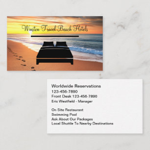Cartes de visite pour hôtels en bord de mer