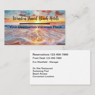 Cartes de visite pour hôtels en bord de mer