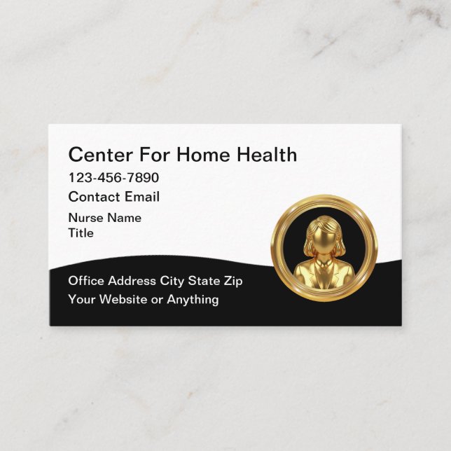 Cartes de visite pour infirmières à domicile éléga (Devant)