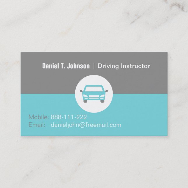 Cartes de visite pour instructeur de conduite auto (Devant)