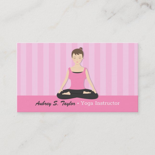 Cartes de visite pour instructrice de yoga féminin (Devant)