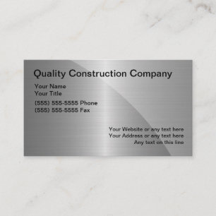 Cartes de visite pour la construction