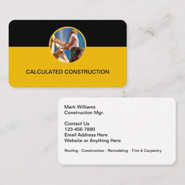 Cartes de visite pour la construction de maisons e (Devant / Derrière)