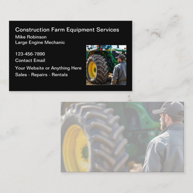 Cartes de visite pour la construction d'équipement (Devant / Derrière)