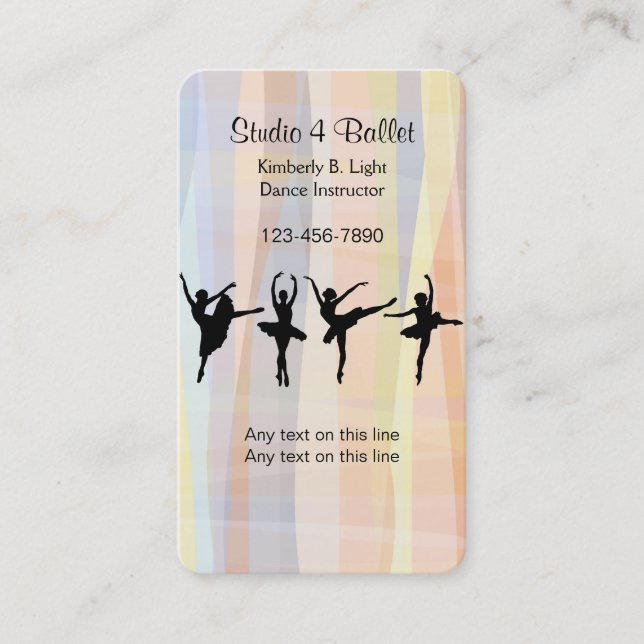 Cartes de visite pour la danse ballet (Devant)
