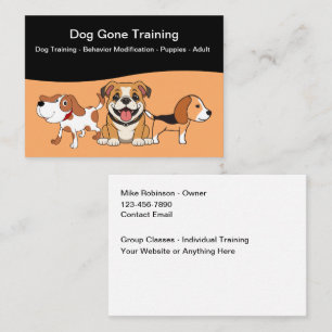 Cartes de visite pour la formation de chiens et de