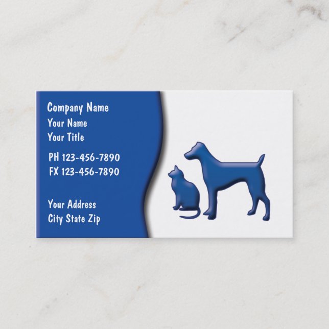 Cartes de visite pour la garde d'animaux (Devant)