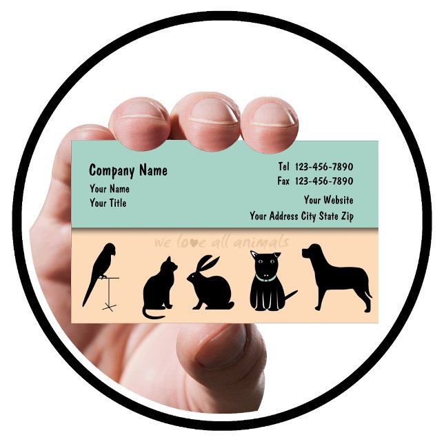 Cartes de visite pour la garde d'animaux fixes (Créateur téléchargé)