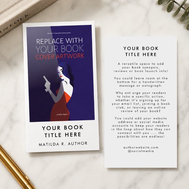 Cartes de visite pour la promotion du lancement de (Custom author business cards with book cover artwork for signings, launches, and reader events)