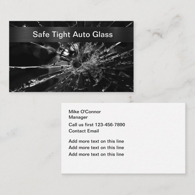 Cartes de visite pour la réparation de vitres auto (Devant / Derrière)