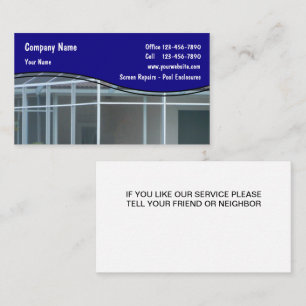 Cartes de visite pour la réparation d'écrans